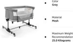 nordmiex 3 in 1 Baby Crib Bedside Crib,Baby Bassinet,Baby Bed Adjustable Portable Bed for Infant/Baby,Khaki - Image 9